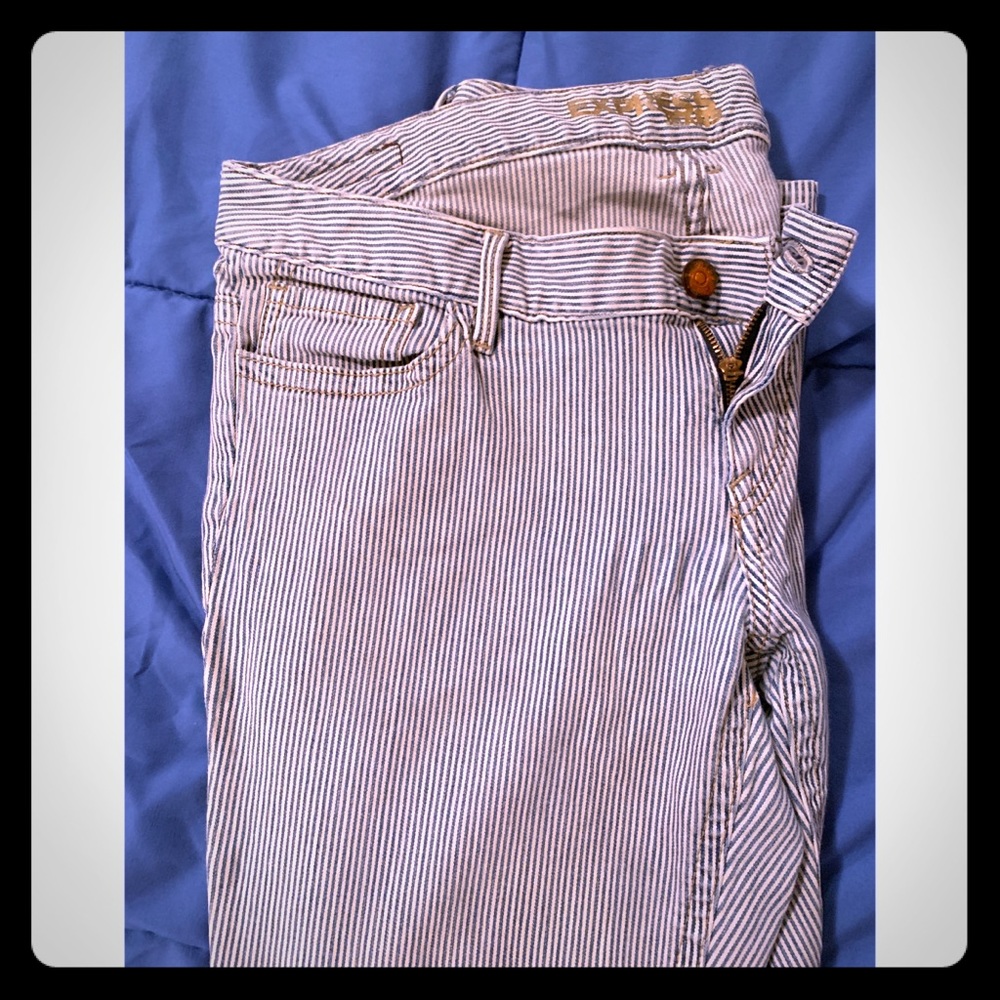Express Size 12 Pinstripe Straight Leg Jeans